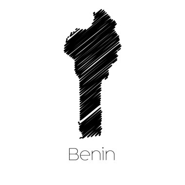 Benin ülke karalanmış Haritası