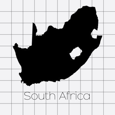Güney Afrika ülke şekli ile kare arka plan