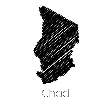 Çad'ın ülke karalanmış Haritası