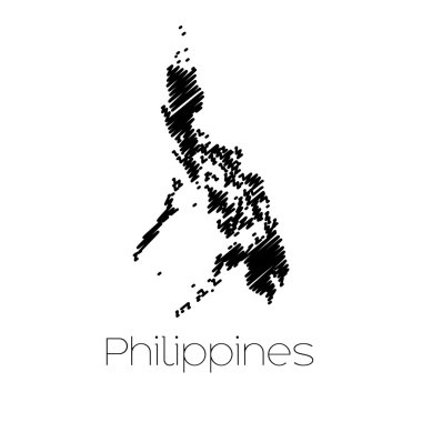 Filipinler ülkenin karalanmış Haritası