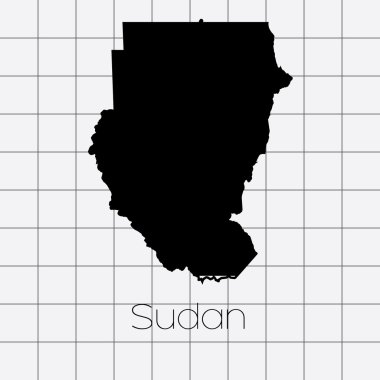 Sudan ülke şekli ile kare arka plan