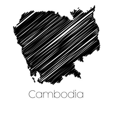 Karalanmış ülke Kamboçya Haritası