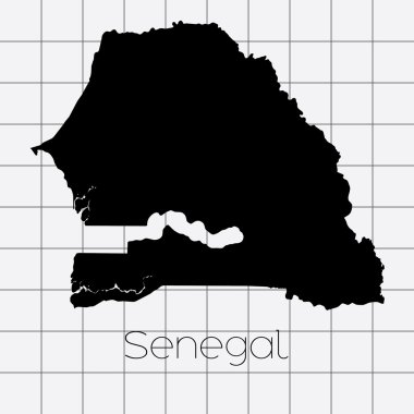Senegal ülke şekli ile kare arka plan
