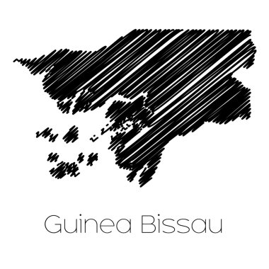 Gine Bissau ülke karalanmış Haritası