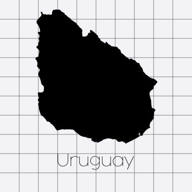 Uruguay ülke şekli ile kare arka plan