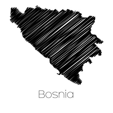 Bosna ülkenin karalanmış Haritası