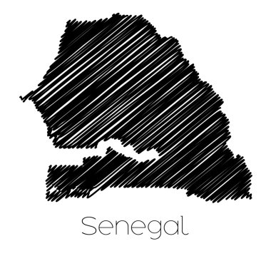 Senegal ülke karalanmış Haritası