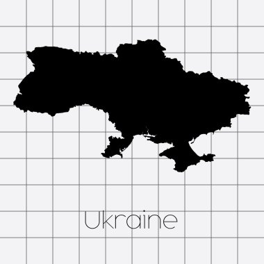 Ukrayna ülke şekli ile kare arka plan