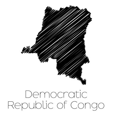Demokratik Kongo Cumhuriyeti ülke karalanmış Haritası