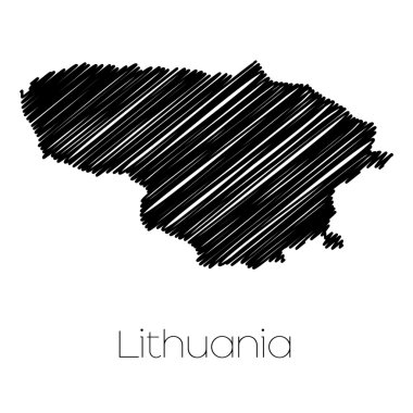 Litvanya ülkesi karalanmış Haritası