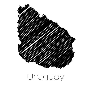 Karalanmış ülke Uruguay Haritası