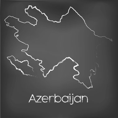 Adı ve şeklini tebeşir gemide izole ülke şekli