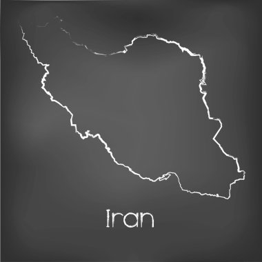 Adı ve şeklini tebeşir gemide izole ülke şekli