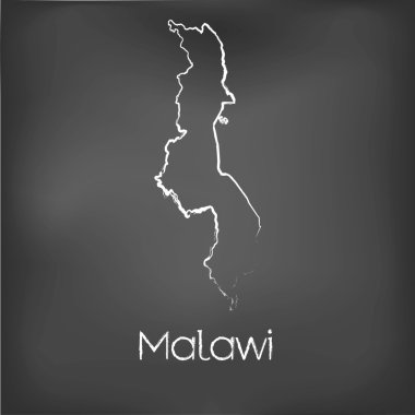 Adı ve şeklini tebeşir gemide izole ülke şekli