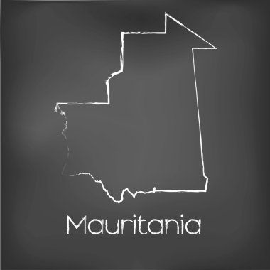 Adı ve şeklini tebeşir gemide izole ülke şekli