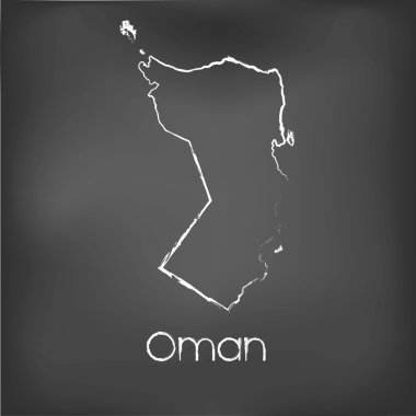 Adı ve şeklini tebeşir gemide izole ülke şekli