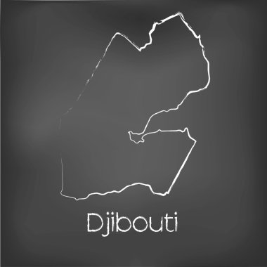 Adı ve şeklini tebeşir gemide izole ülke şekli