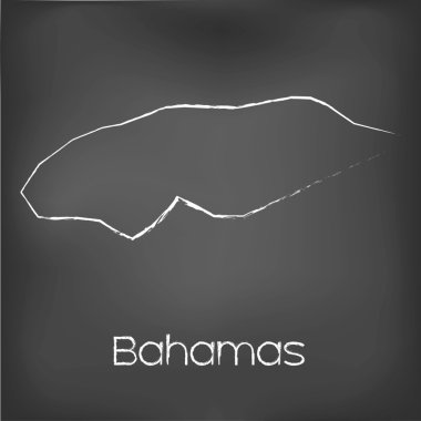 Adı ve şeklini tebeşir gemide izole ülke şekli