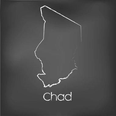 Adı ve şeklini tebeşir gemide izole ülke şekli