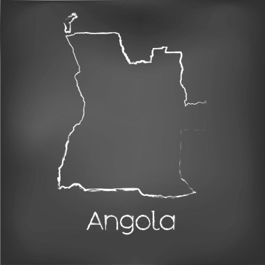 Adı ve şeklini tebeşir gemide izole ülke şekli