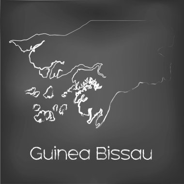 Adı ve şeklini tebeşir gemide izole ülke şekli