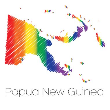LGBT renkli şekil, Papua Yeni Gine ülkenin karalanmış