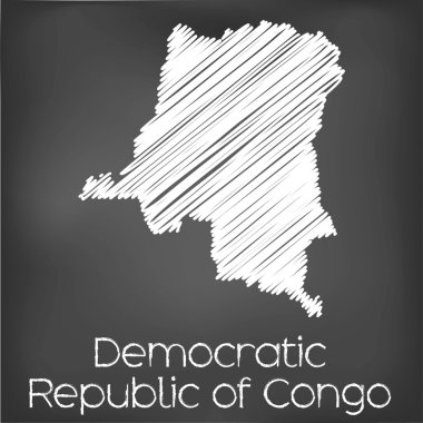 Demokratik Kongo Cumhuriyeti ülke karalanmış Haritası