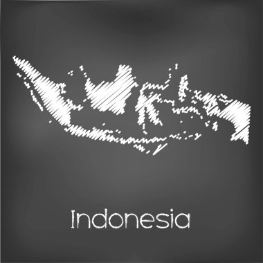 Endonezya ülke karalanmış Haritası