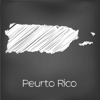 Karalanmış ülke Porto Riko Haritası