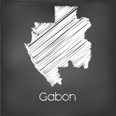 Karalanmış ülke Gabon Haritası