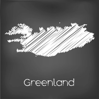 Grönland ülke karalanmış Haritası