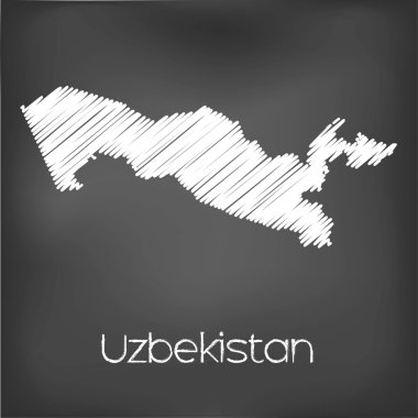 Özbekistan'ın ülke karalanmış Haritası