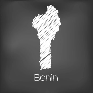 Benin ülke karalanmış Haritası
