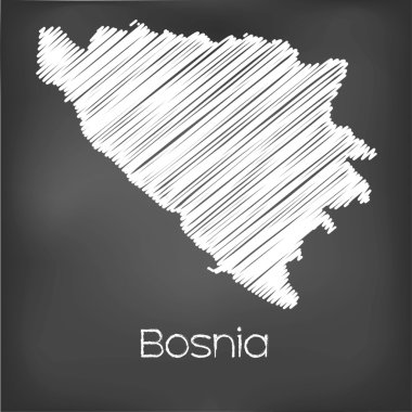 Bosna ülkenin karalanmış Haritası