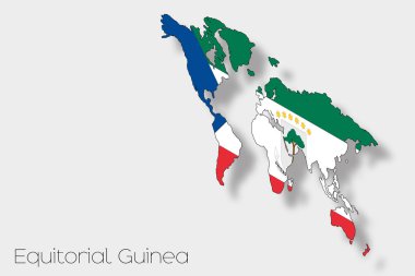 Equitorial GUI ülke 3D izometrik bayrağı çizimi