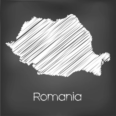 Romanya ülke karalanmış Haritası