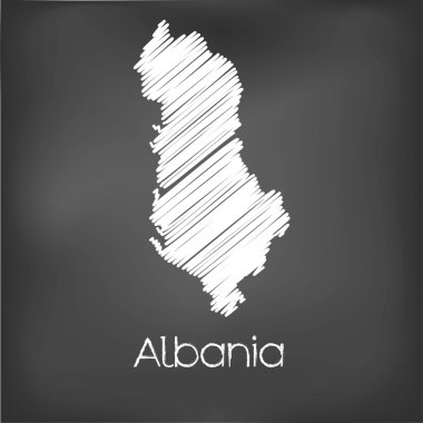 Karalanmış ülke Arnavutluk Haritası
