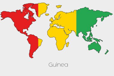 Şeklin içindeki bayrak resmi ülke Dünya Haritası