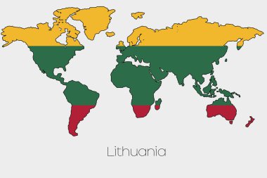 Şeklin içindeki bayrak resmi ülke Dünya Haritası