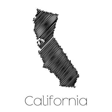 California eyaletinin karalanmış şekli