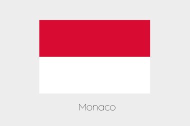 Monaco ülkenin adı ile bayrak çizimi