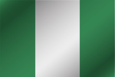 Nijerya ülke 3D dalgalı bayrağı çizimi