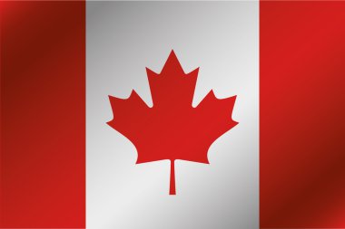 Kanada ülke 3D dalgalı bayrağı çizimi