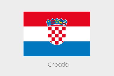 Hırvatistan'ın ülkenin adı ile bayrak çizimi