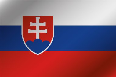 Slovakya'nın ülke 3D dalgalı bayrağı çizimi