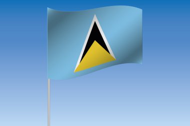 3D bayrak illüstrasyon Saint ülke gökyüzünde sallayarak 