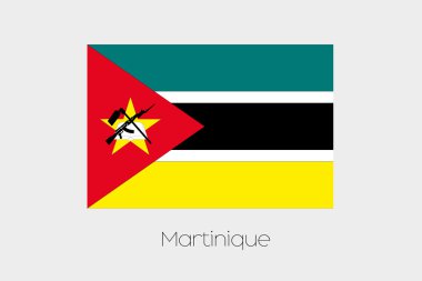 Mozambiqu ülkenin adı ile bayrak çizimi