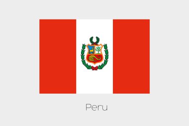 Peru ülkenin adı ile bayrak çizimi