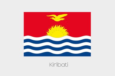 Kiribati ülkenin adı ile bayrak çizimi