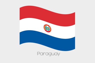 3D sallayarak bayrak illüstrasyon Paraguay ülkenin